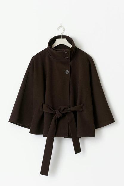 Veste cape à ceinture