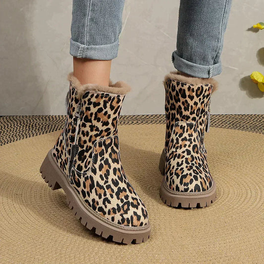 Bottes Cheville à Imprimé Léopard Chic pour Tenues Tendance