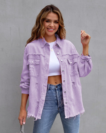 Veste chemise déchirée tendance