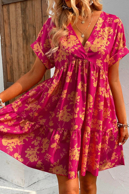 Pauline Laurent® | Robe à imprimé floral à manches courtes pour femmes