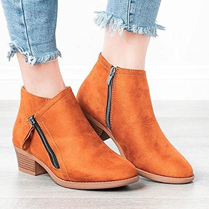Bottes chevilles orthopédiques en cuir pour femmes