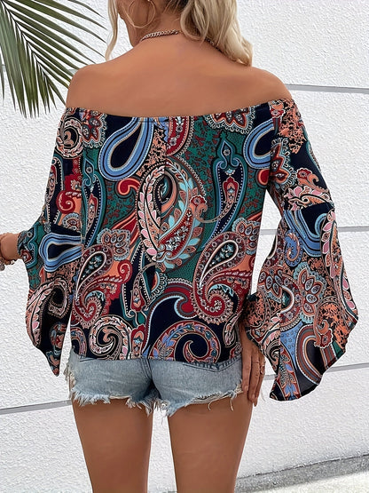 Océane Dubois® | Motif floral décontracté avec pull à épaules