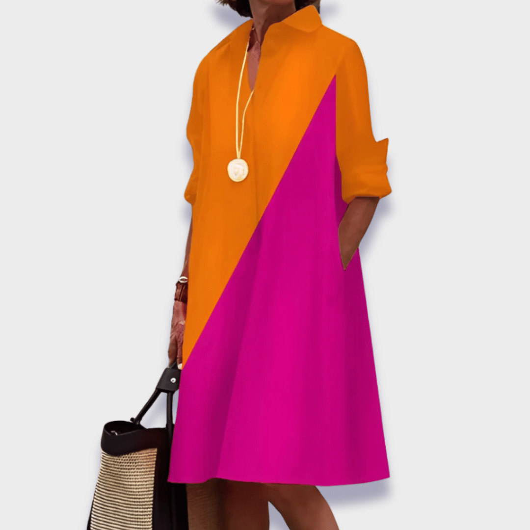 Ysolde™ - Robe Polo Stylée en Tissu Premium Avec Cache-ventre