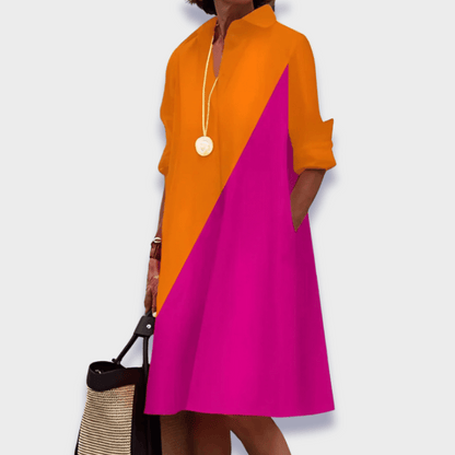 Ysolde™ - Robe Polo Stylée en Tissu Premium Avec Cache-ventre