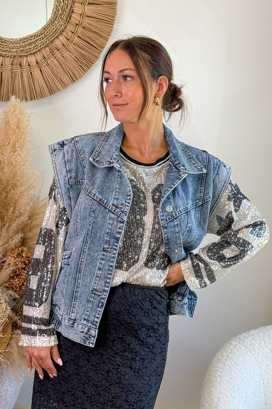 Veste Sans Manches Adeline Bleu