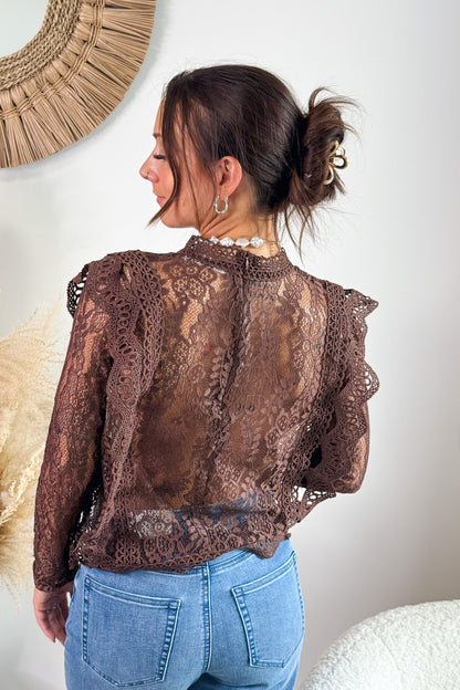 Blouse Dentelle Sylvaine Choco