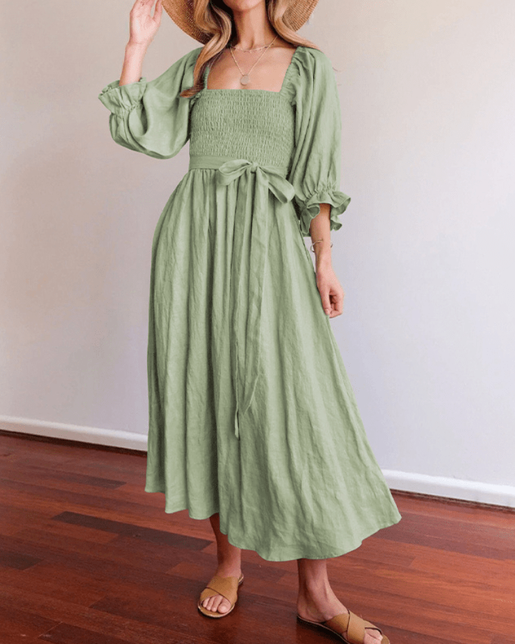 Tana | Robe Française à Manches Volantes