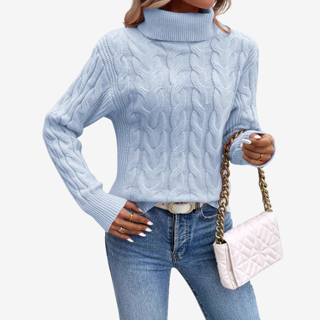 Odile™ Pull à Col Roulé Classique
