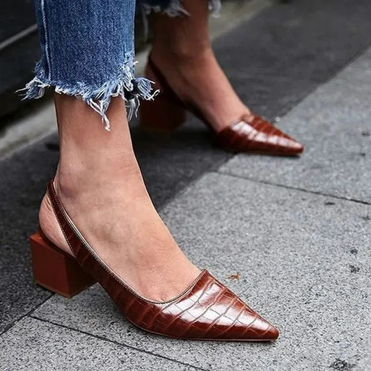 Sandales Hautes En Cuir Crocodile Élégantes Pour Femmes