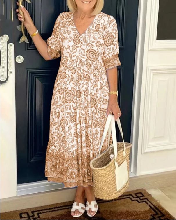 Robe bohème à encolure en V