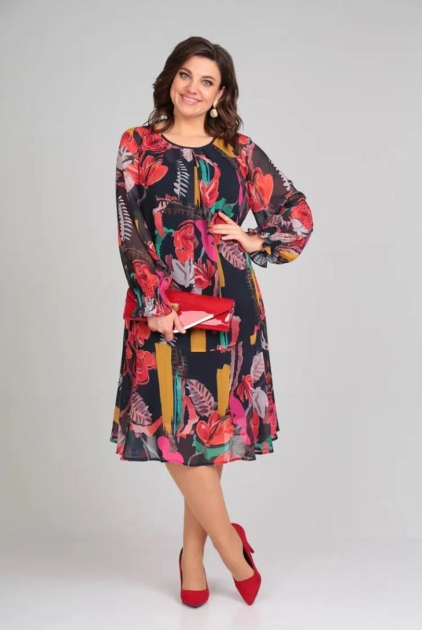 Naira – Robe Florale en Chiffon et Coton