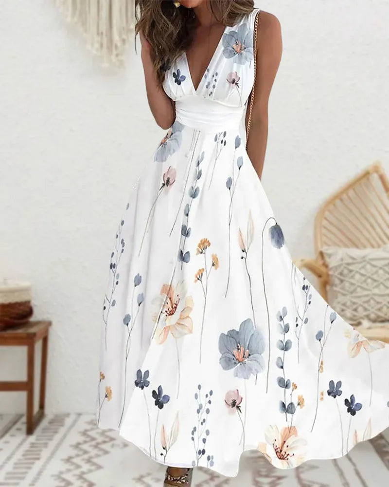 Robe sans manches imprimée