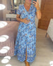 Robe col V à imprimé fleuri