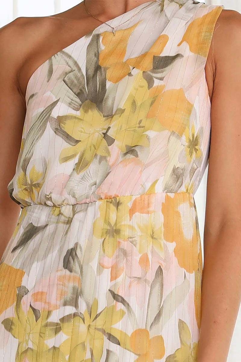 Caprice - Robe à motifs avec épaules dénudées