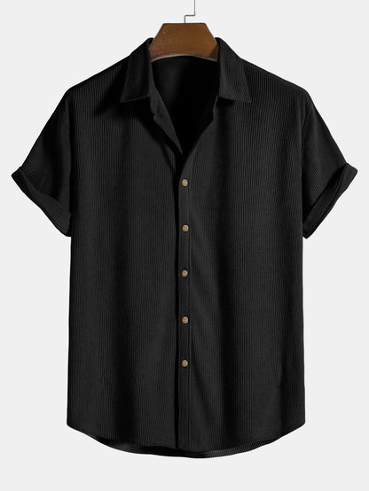 Ensemble Chemise et Short en Velours Côtelé Stylé pour Hommes