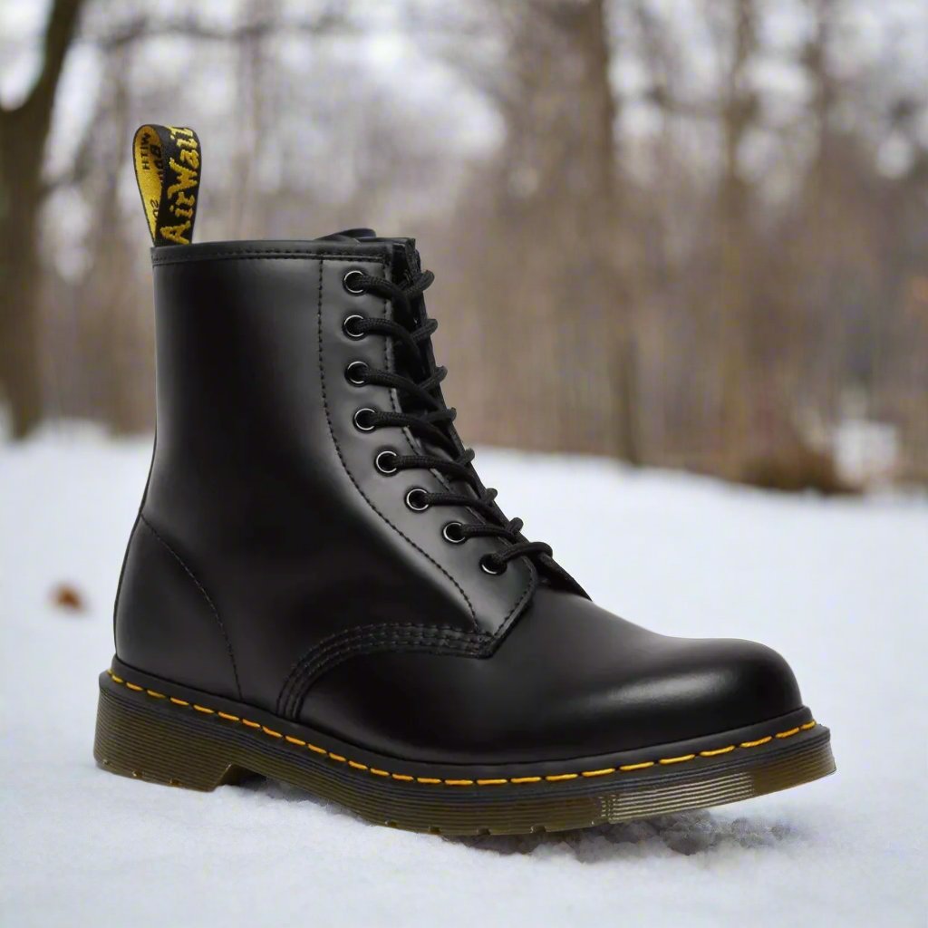 Bottes classiques élégantes en cuir à lacets