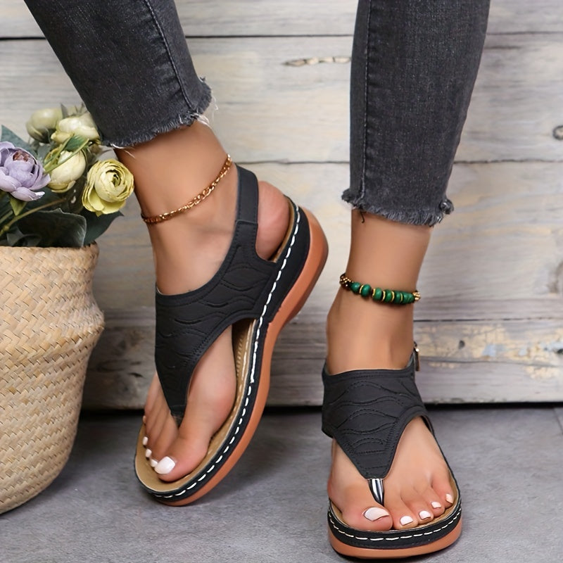Sandales Plates Femme Confortables À Bout Ouvert