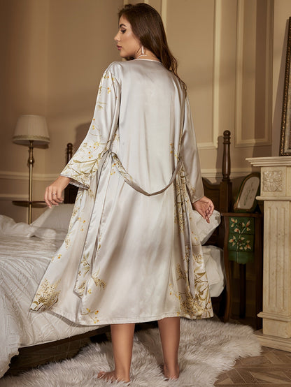 Chemise de nuit fleurie élégante pour femme