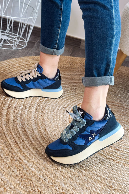 Baskets Compensée Sun68 Bleu Marine