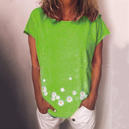 T-shirt à manches courtes avec imprimé marguerites