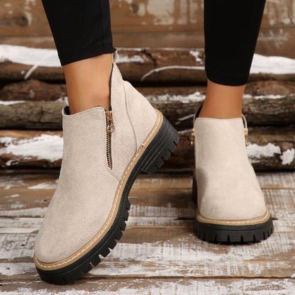 Bottes chevilles en cuir chic pour femmes