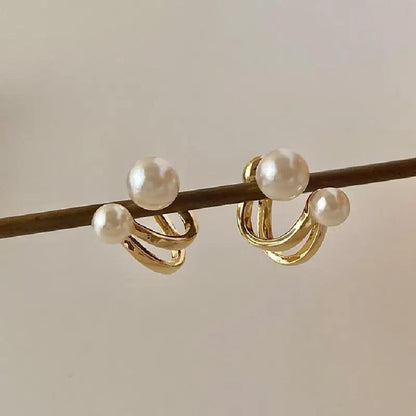 Élodie Lavin® | Boucles d’oreilles doubles anneaux et perles