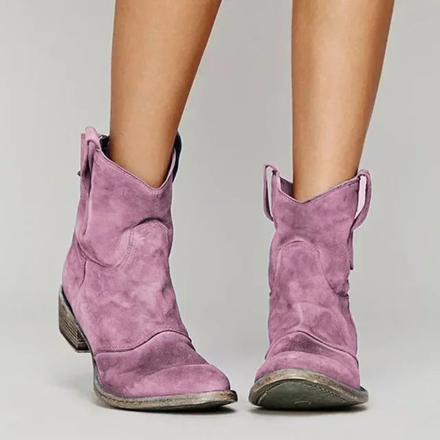 Bottes cowboy vintage western pour femmes à talon et cheville