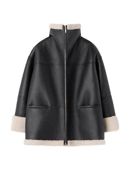 Manteau d'hiver douillet en fausse fourrure