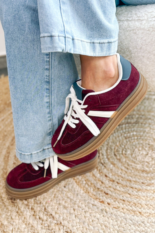 Basket Addax Bordeaux En Velours