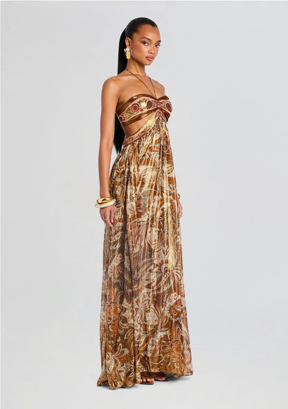 Robe de soirée élégante sans manches pour femme