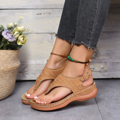 Sandales Plates Femme Confortables À Bout Ouvert