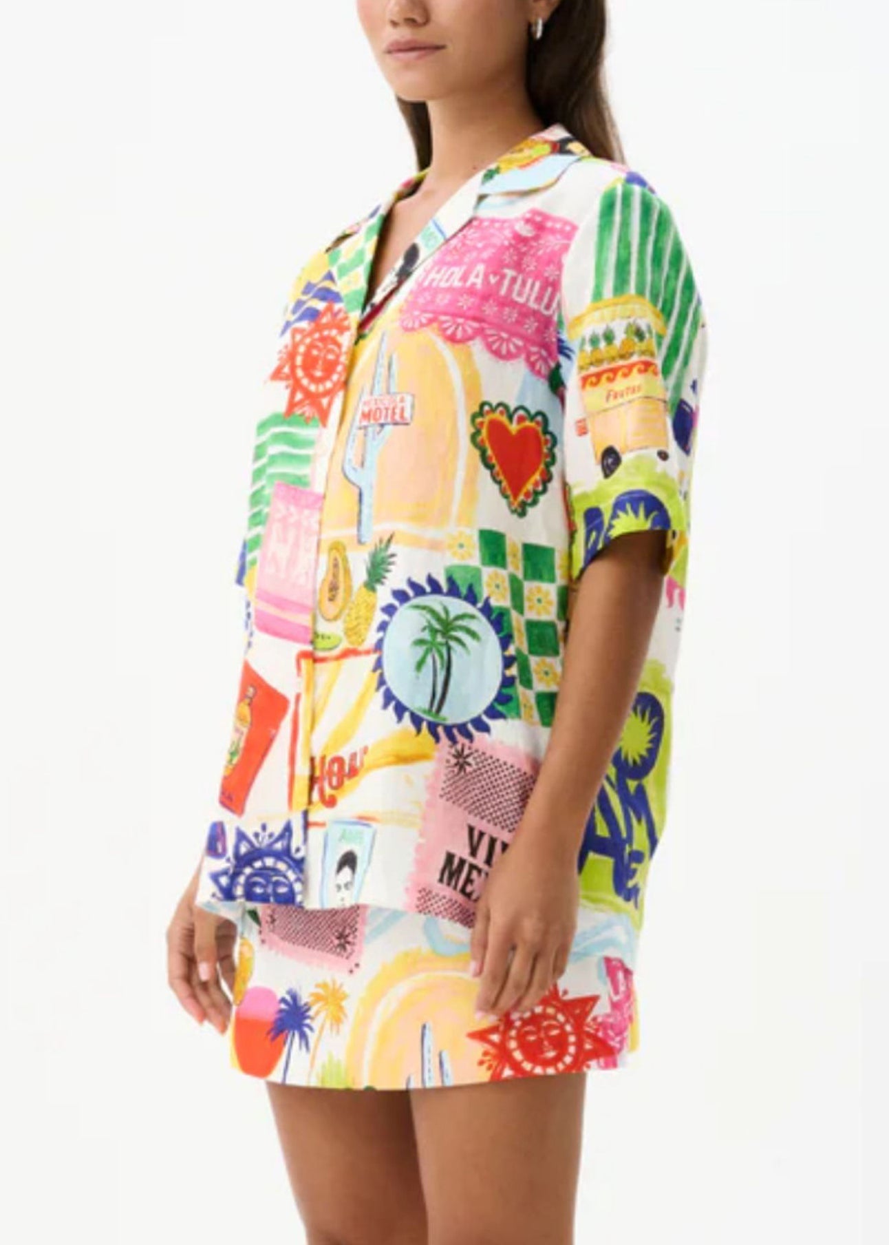 Alice Leroy® | Ensemble d'été en coton deux pièces avec chemise imprimée à la mode et jupe