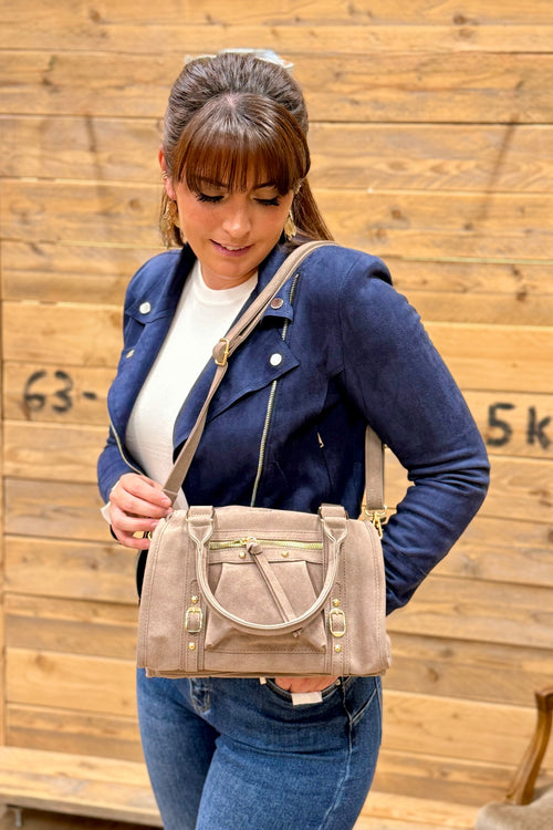 Sac Erzia Taupe Suédine