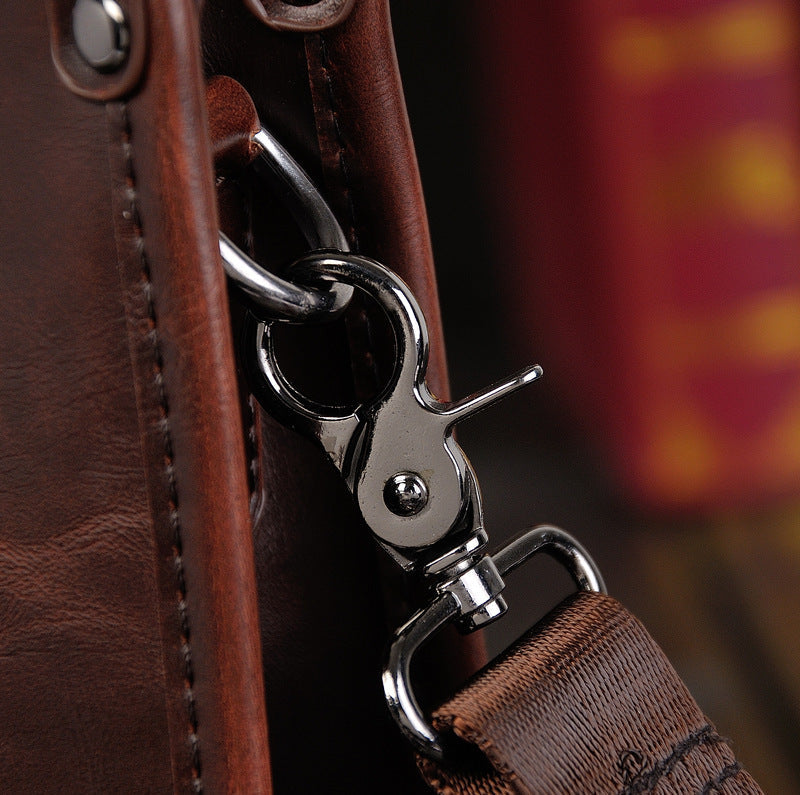 Sac à bandoulière rétro homme en cuir marron