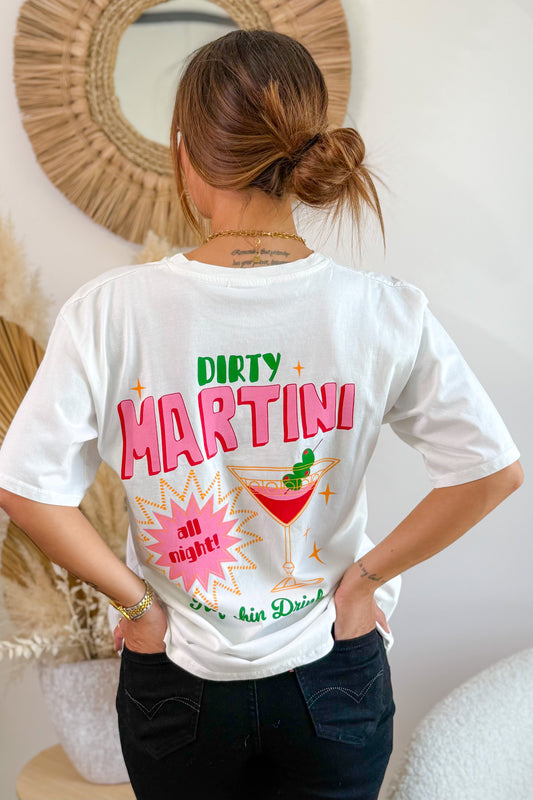 T-Shirt " Martini" Blanc