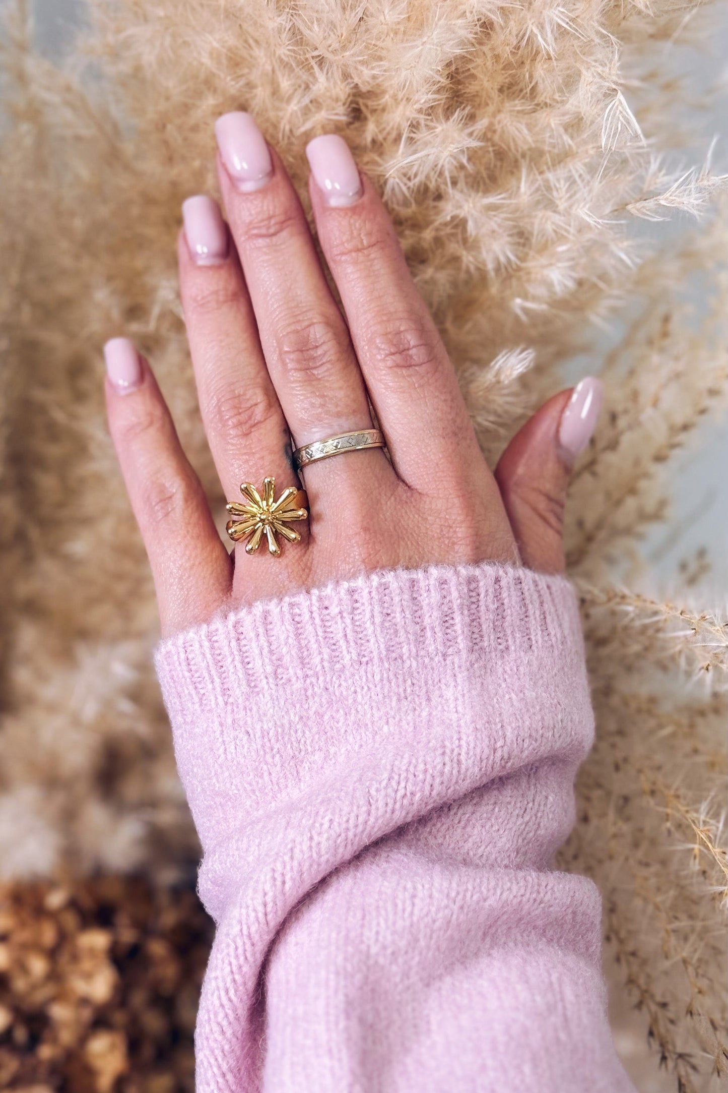 Bague Grande Fleur Doré