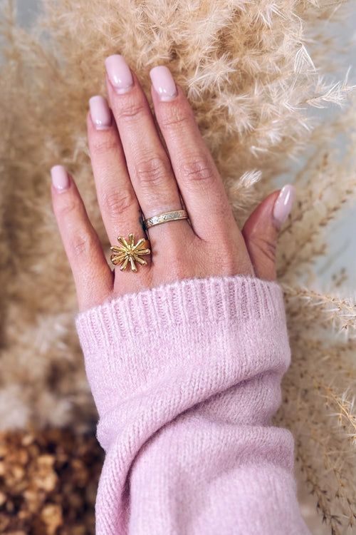 Bague Grande Fleur Doré