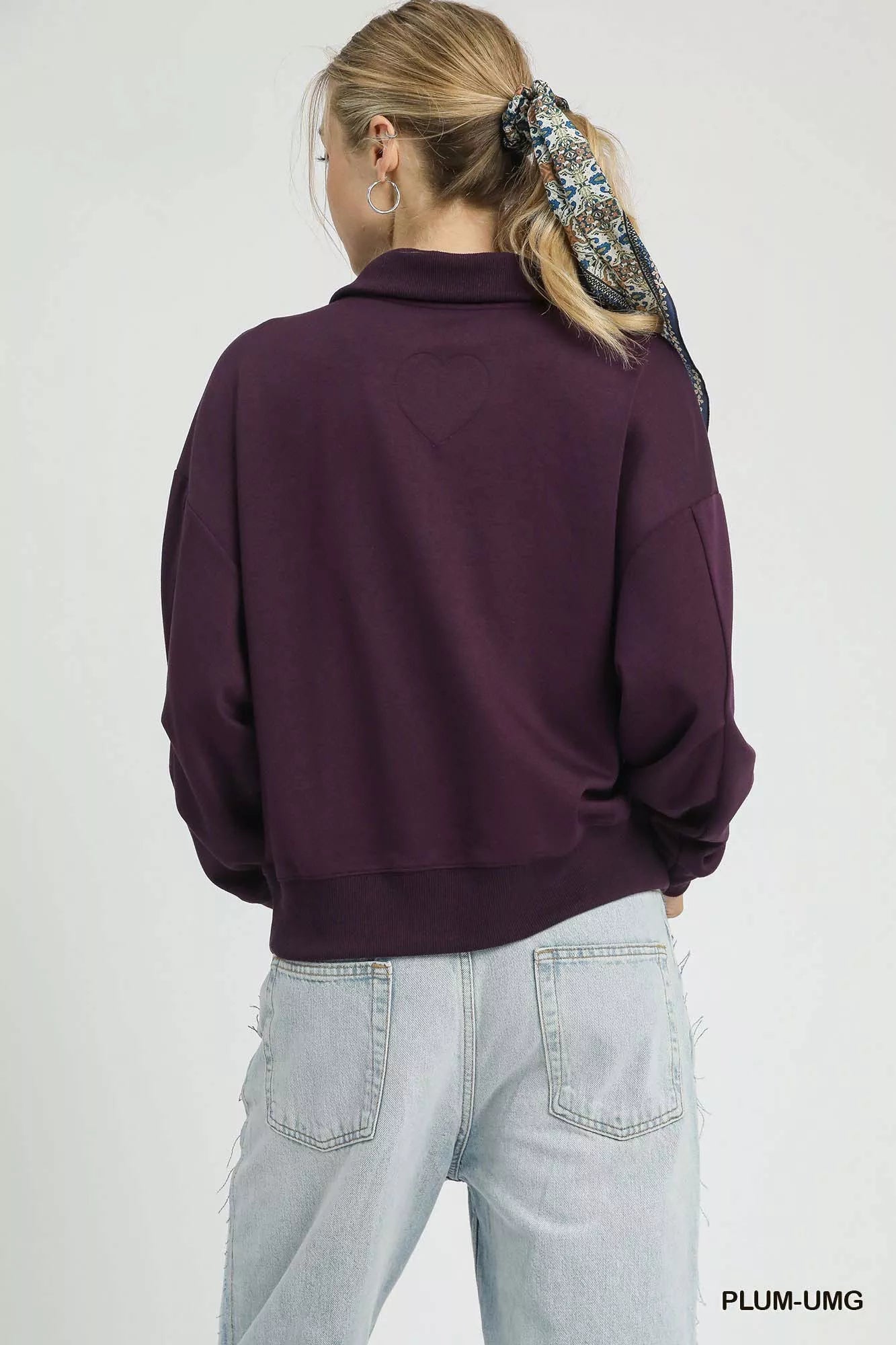Sweat-shirt décontracté confortable à demi-fermeture éclair