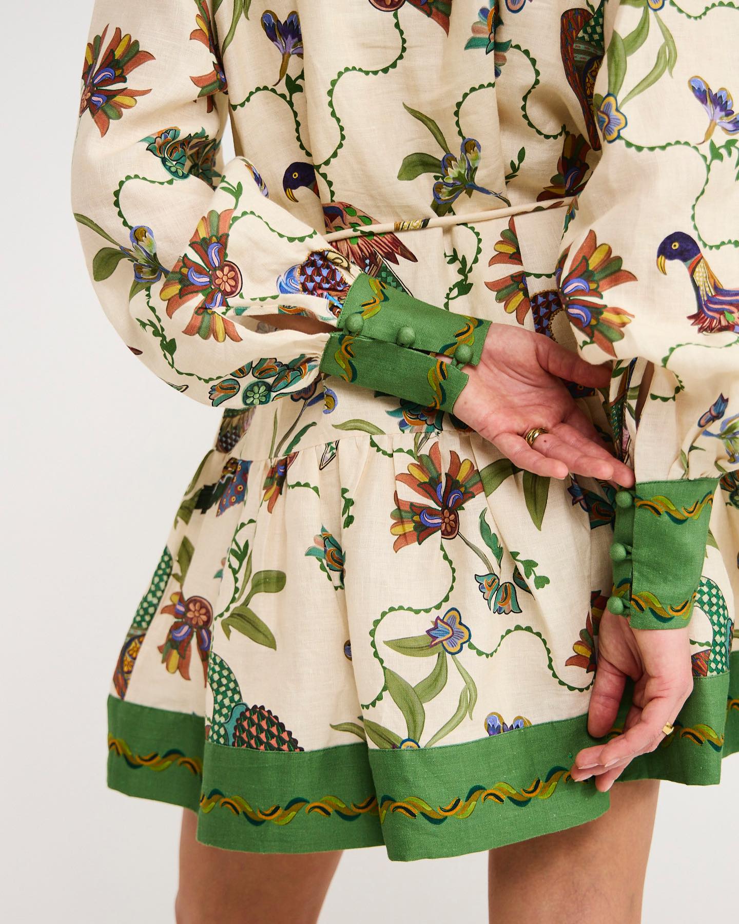 Pauline Laurent® | Mini-robe à manches longues avec imprimé flip vintage