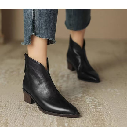 Bottes Martin vintage à talons mi-hauts et épais