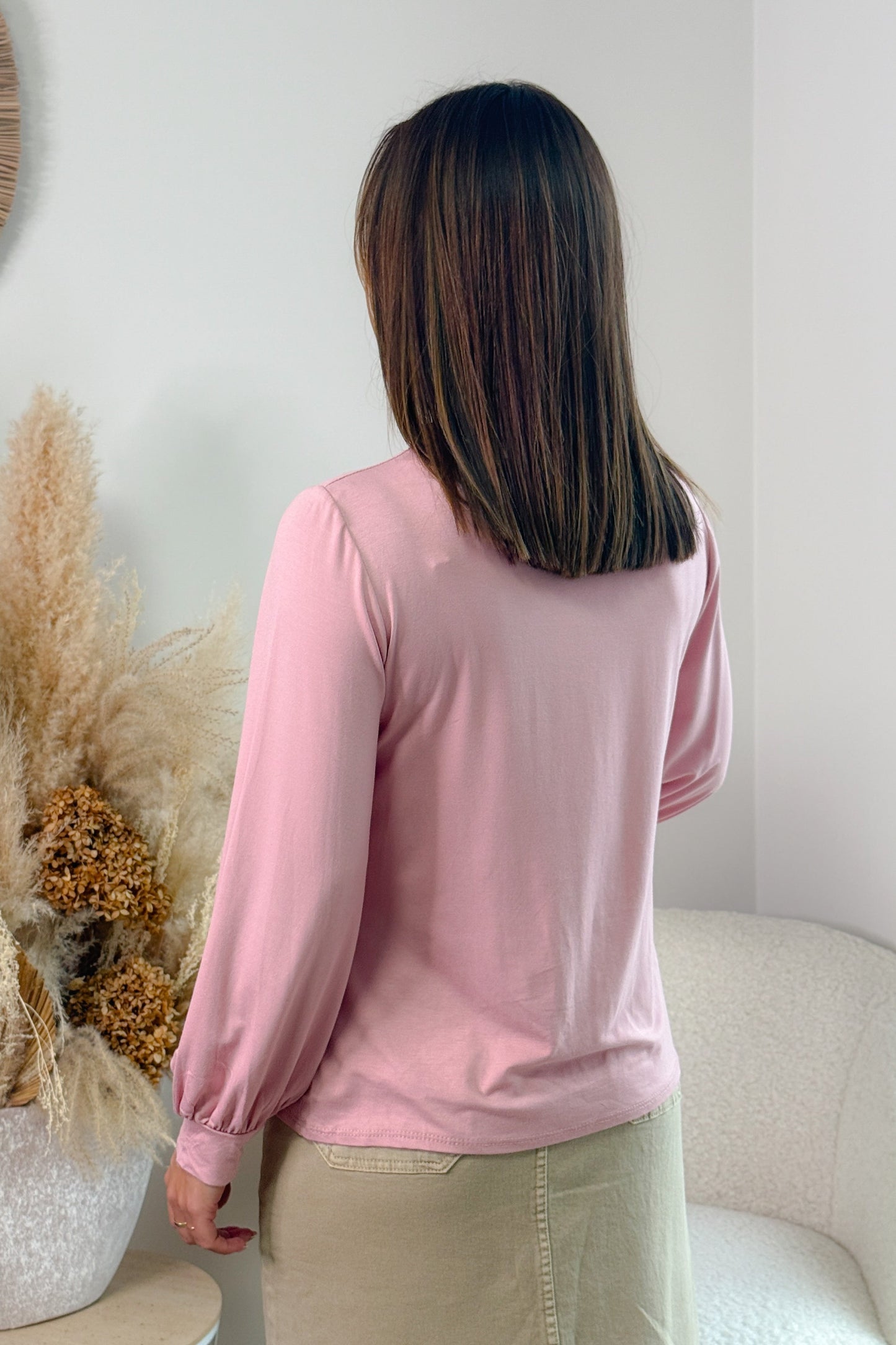 Sous Pull Hazel Col Montant Rose