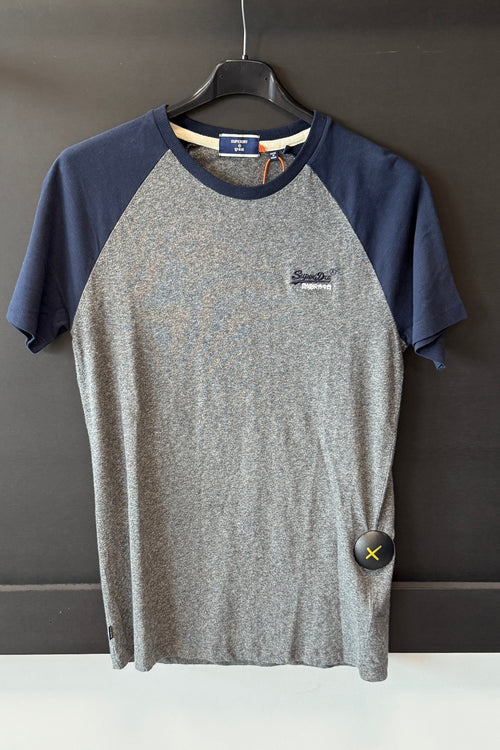 T-shirt Baseball Bleu Marine/Gris