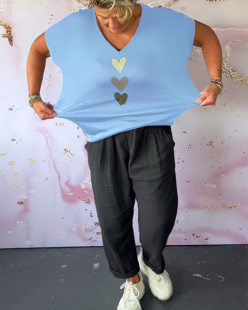 Aimée™ | Shirt à manches courtes et col en V