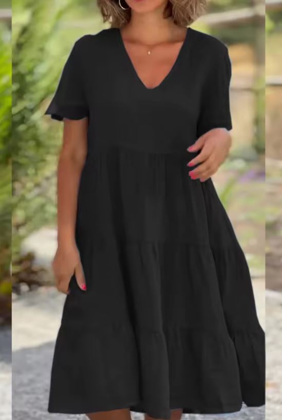 Robe décontractée en lin et coton pour femme