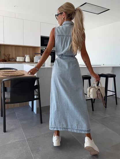 CANDICE – ROBE LONGUE EN DENIM