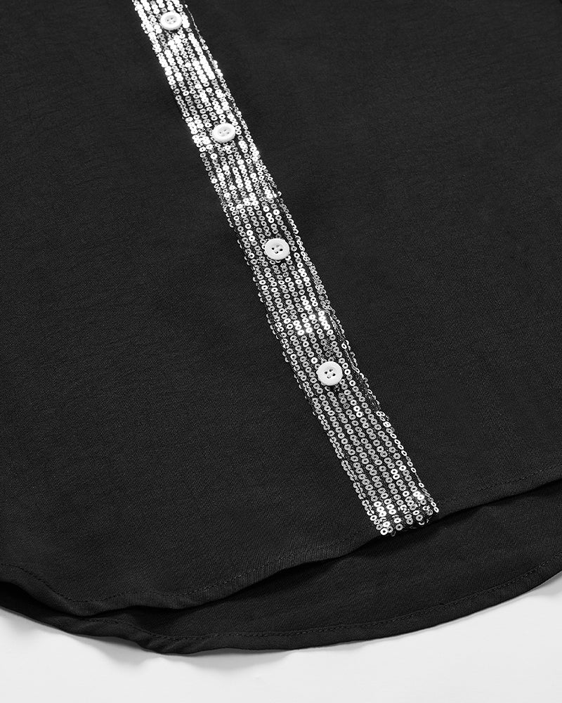Chemise Décontracté En Paillettes