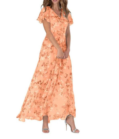 Robe manches courtes à imprimé floral