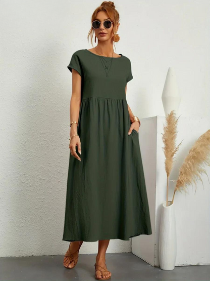 Ruby™ | Élégante Robe Essentielle en Coton et Lin