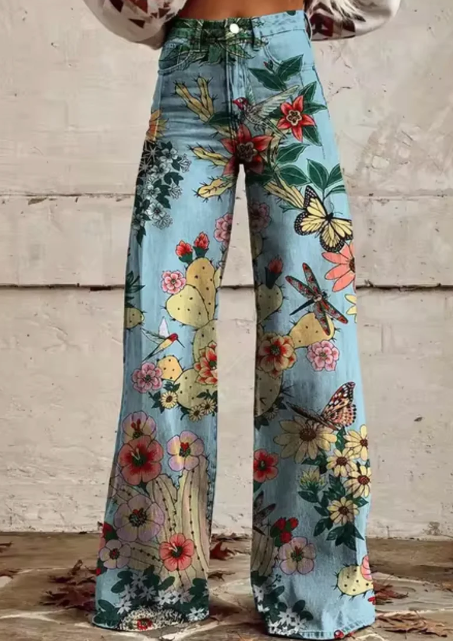 Pantalon large avec imprimé coloré
