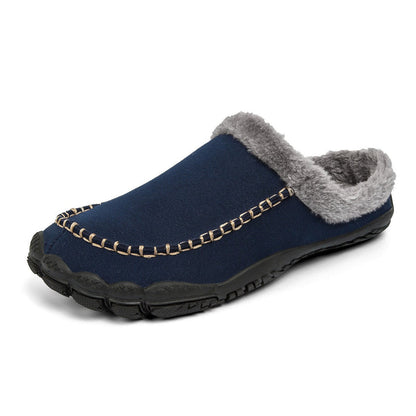 Pantoufles d’Hiver Homme en Daim Doublés en Polaire